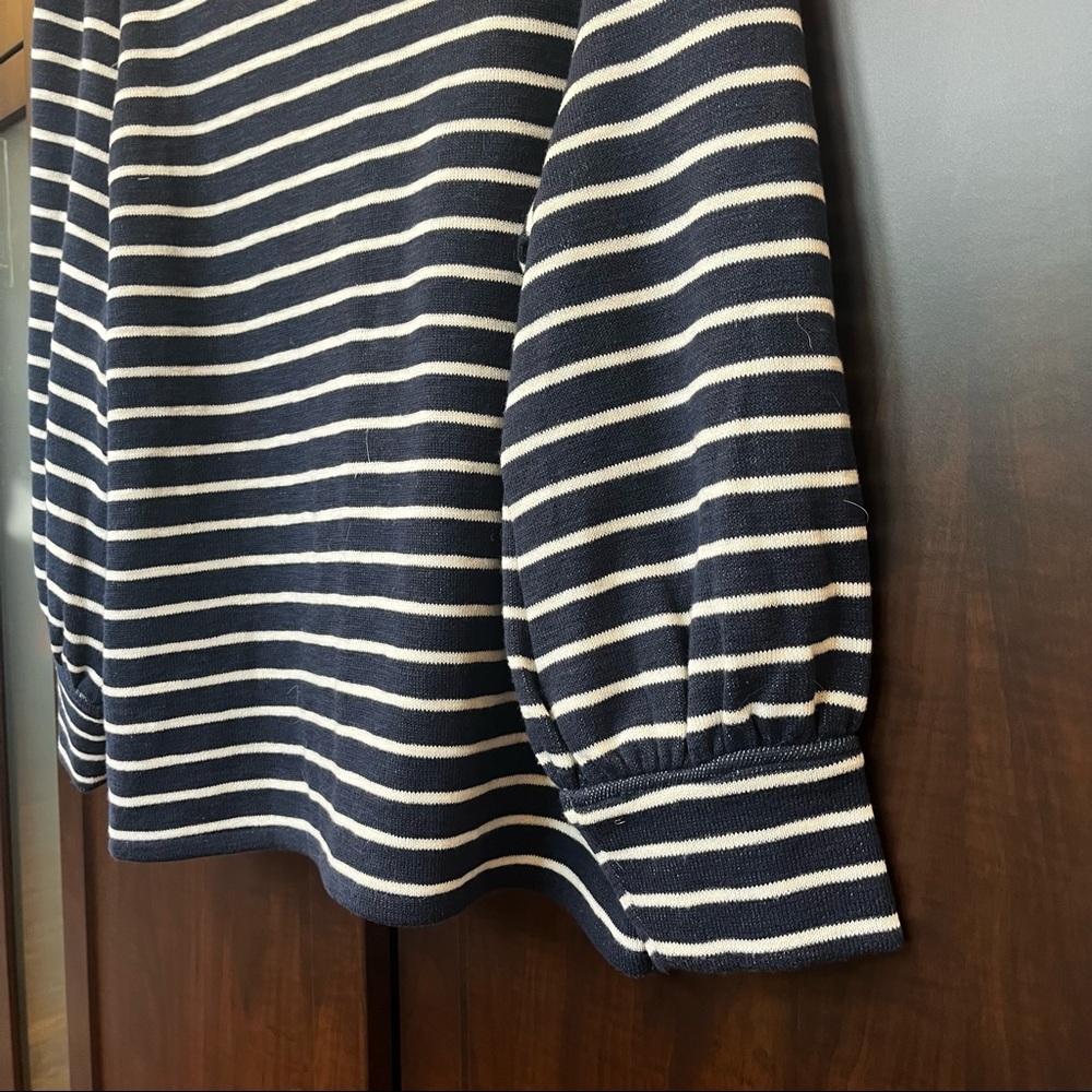 Madewell mock neck , striped , long sleeve sweater